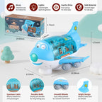Children's Push-and-Go Toy Airplane - Flashing Lights and Music