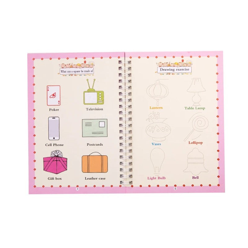 Children's Reusable Calligraphy Practice Set - Magic Ink Tracing Copybooks
