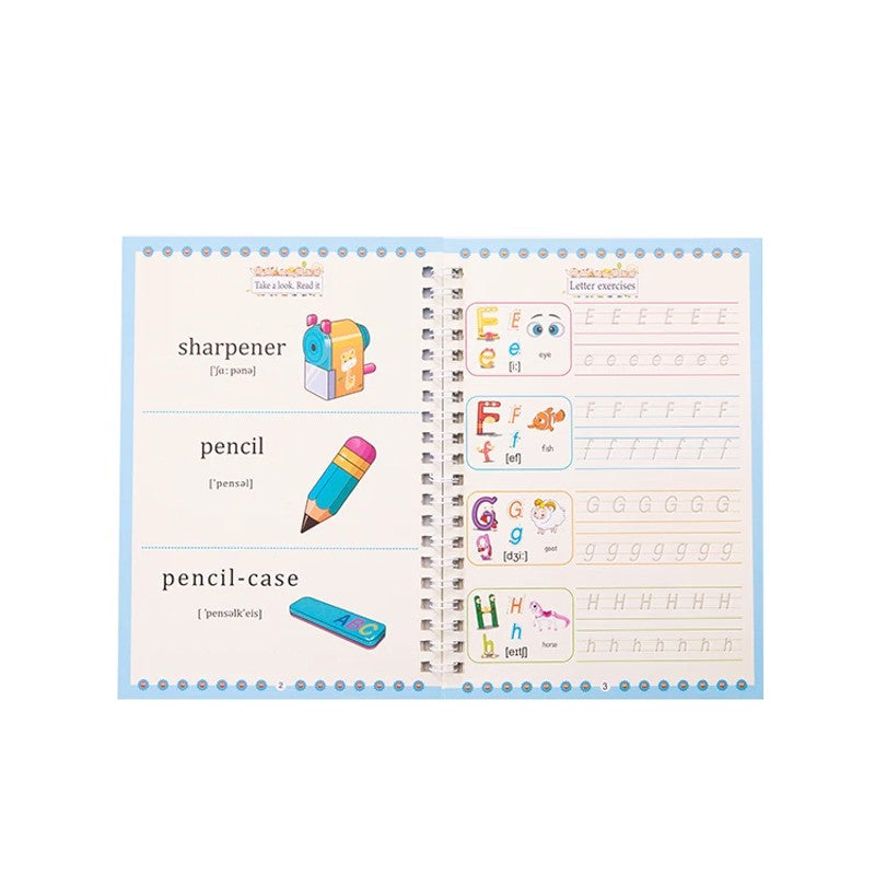 Children's Reusable Calligraphy Practice Set - Magic Ink Tracing Copybooks