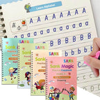 Children's Reusable Magic Practice Copybook Set - Alphabet Numbers Math Drawing