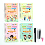 Children's Reusable Magic Practice Copybook Set - Alphabet Numbers Math Drawing