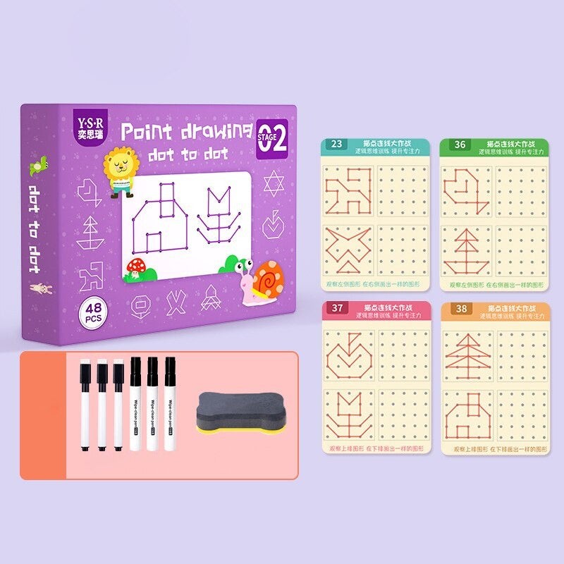 Children's Reusable Writing Practice Set - Line Tracing and Drawing