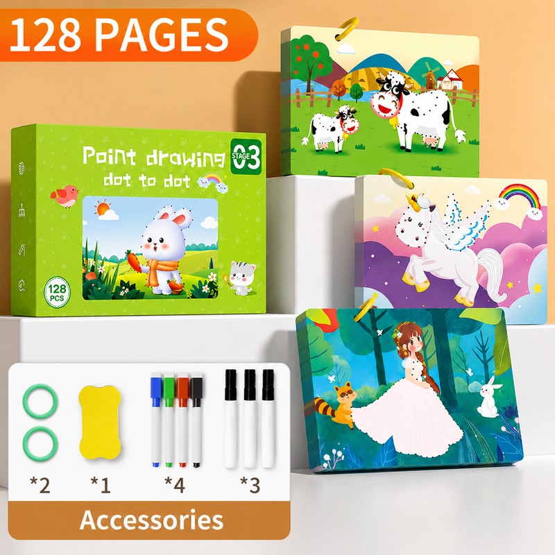 Children's Reusable Writing Practice Set - Line Tracing and Drawing