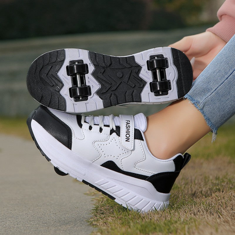 Children's Roller Skate Sneakers - Double Row Wheels