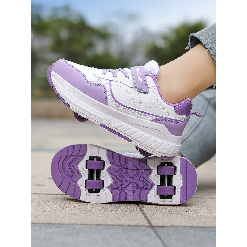 Children's Roller Skate Sneakers - Double Row Wheels