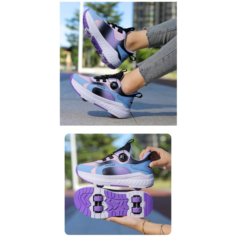 Children's Roller Skate Sneakers - Double Row Wheels
