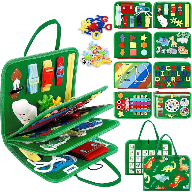 Children's Sensory Busy Board Set - Foldable Activity Panels