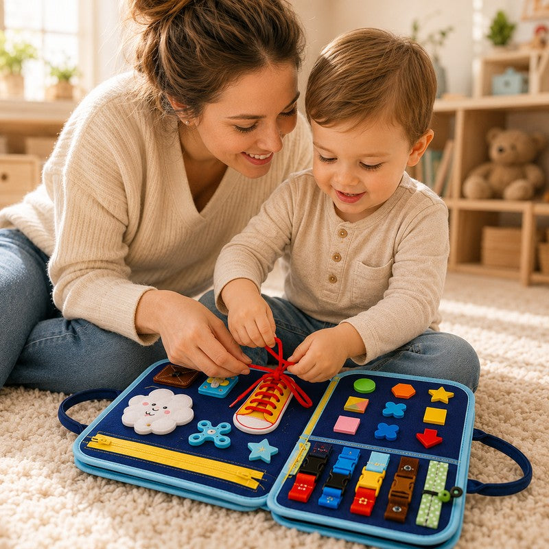 Children's Sensory Busy Board Set - Foldable Activity Panels