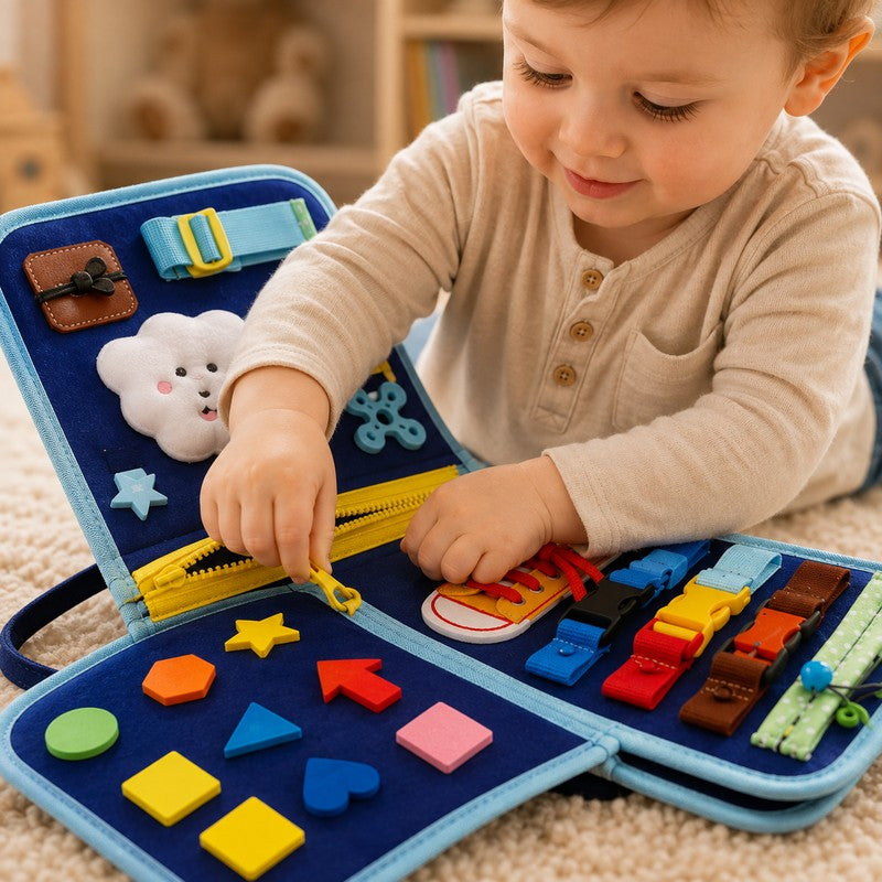 Children's Sensory Busy Board Set - Foldable Activity Panels