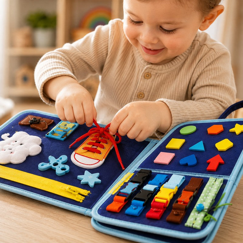 Children's Sensory Busy Board Set - Foldable Activity Panels