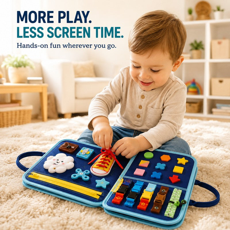 Children’s Sensory Busy Board Set - Foldable Activity Panels