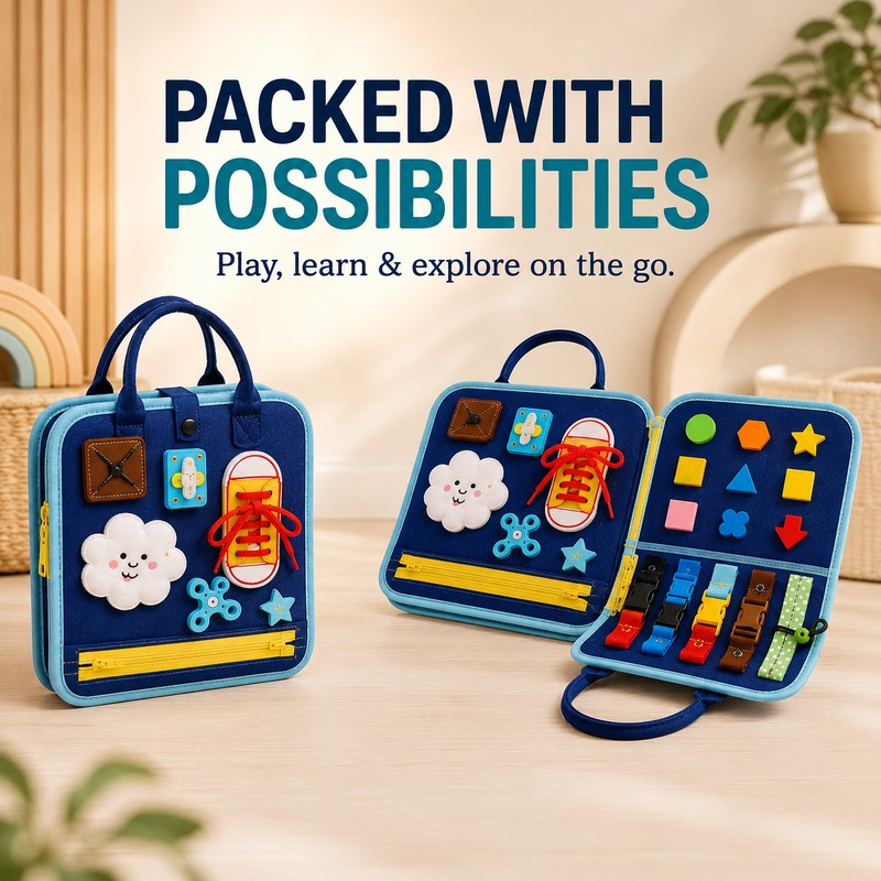 Children’s Sensory Busy Board Set - Foldable Activity Panels