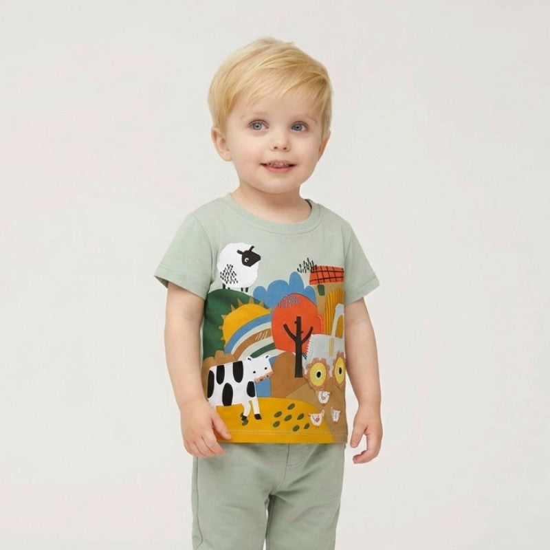 Children's Short-Sleeve T-shirt - Farm Animal Print
