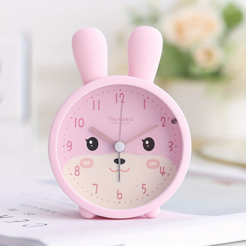 Children's Silent Alarm Clock with Night Light - Animal Face