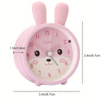 Children's Silent Alarm Clock with Night Light - Animal Face