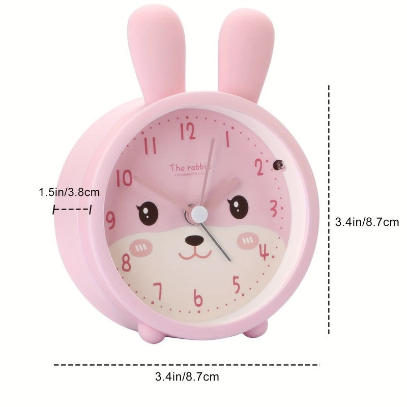 Children's Silent Alarm Clock with Night Light - Animal Face