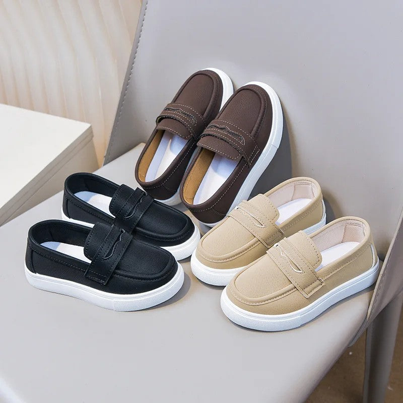 Children's Slip-On Loafers - Penny Strap Detail