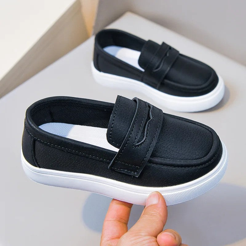 Children's Slip-On Loafers - Penny Strap Detail