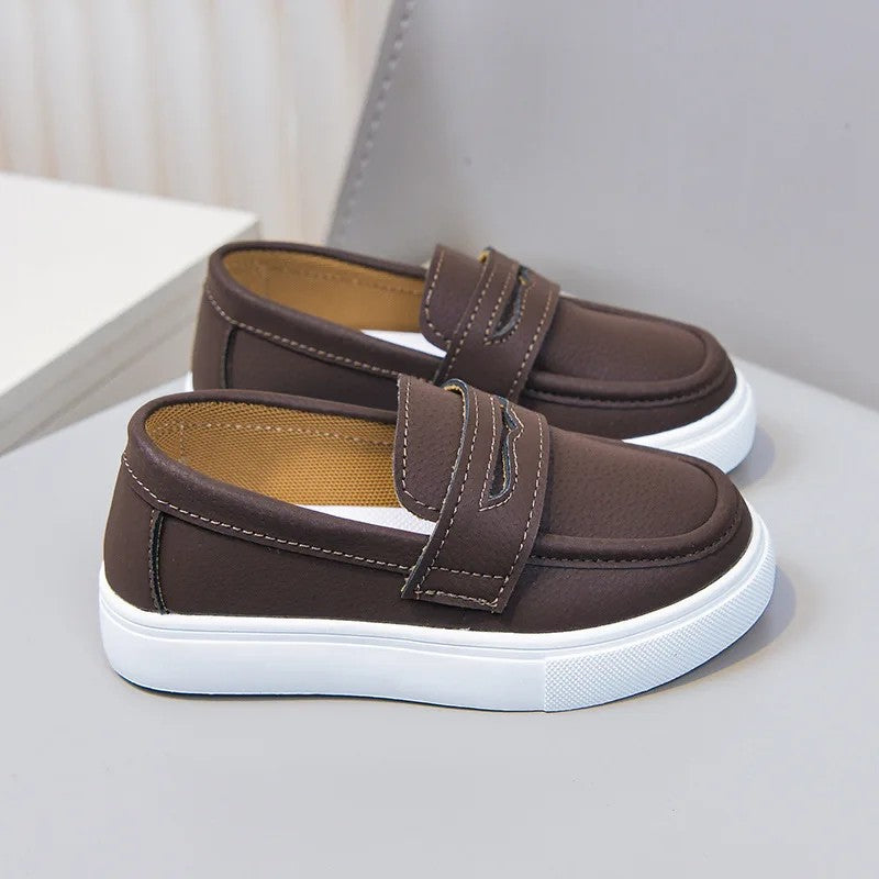 Children's Slip-On Loafers - Penny Strap Detail