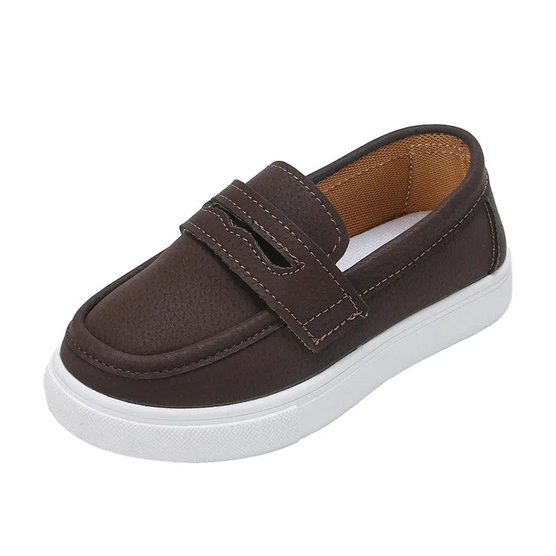 Children's Slip-On Loafers - Penny Strap Detail