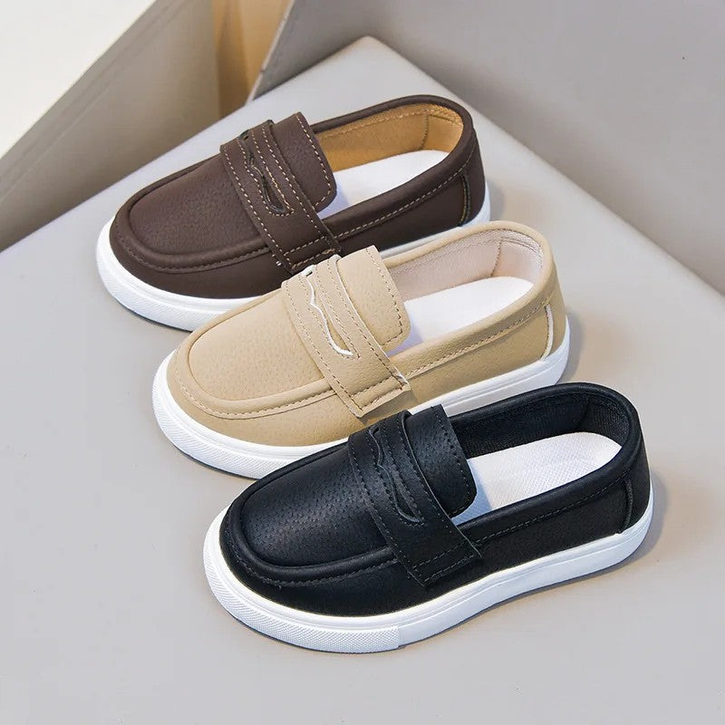 Children's Slip-On Loafers - Penny Strap Detail