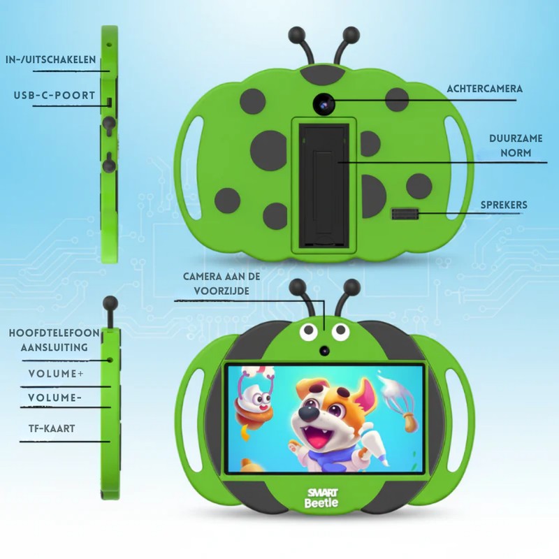 Children's Tablet with Protective Case - Smart Beetle