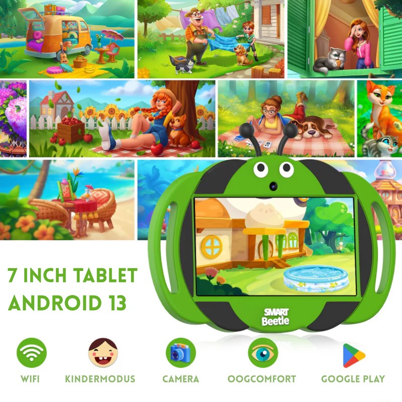 Children's Tablet with Protective Case - Smart Beetle