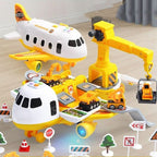 Children's Toy Airplane Playset with Vehicles and Accessories - Interactive Play Area