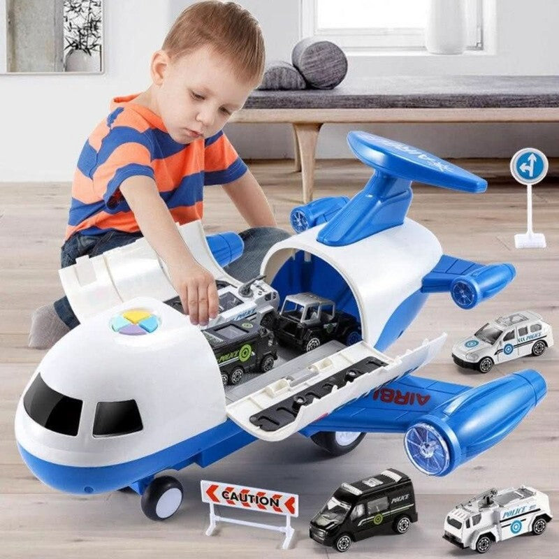 Children's Toy Airplane Playset with Vehicles and Accessories - Interactive Play Area