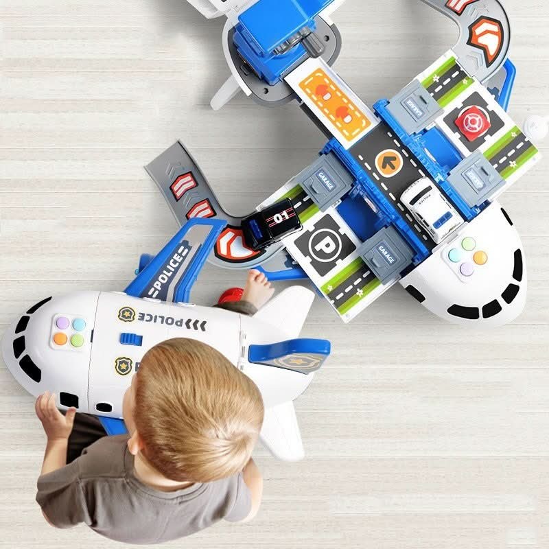 Children's Toy Airplane Playset with Vehicles and Accessories - Interactive Play Area