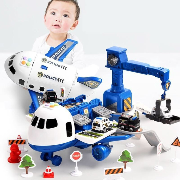 Children's Toy Airplane Playset with Vehicles and Accessories - Interactive Play Area