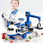 Children's Toy Airplane Playset with Vehicles and Accessories - Interactive Play Area