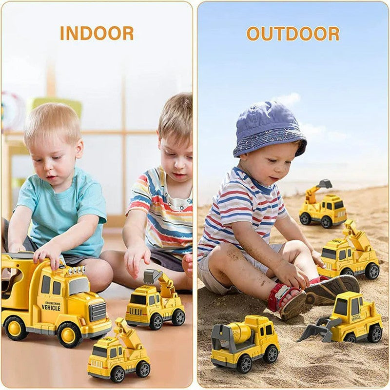 Children's Toy Transport Truck Playset with Light and Sound