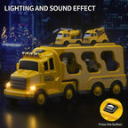 Children's Toy Transport Truck Playset with Light and Sound