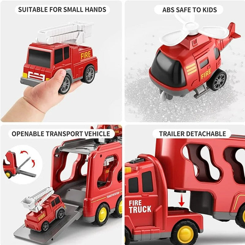 Children's Toy Transport Truck Playset with Light and Sound