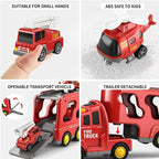 Children's Toy Transport Truck Playset with Light and Sound