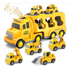 Children's Toy Transport Truck Playset with Light and Sound