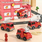 Children's Toy Transport Truck Playset with Light and Sound