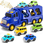 Children's Toy Transport Truck Playset with Light and Sound
