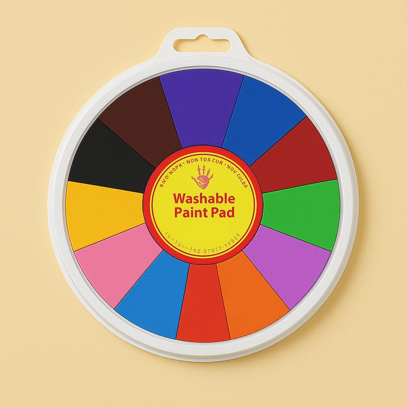 Children's Washable Wheel Set with Finger Painting Book