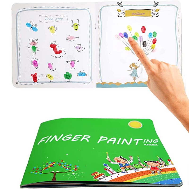 Children's Washable Wheel Set with Finger Painting Book