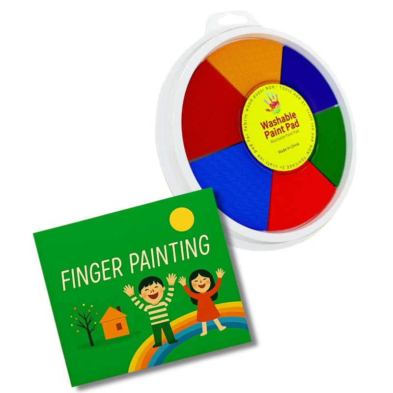 Children's Washable Wheel Set with Finger Painting Book