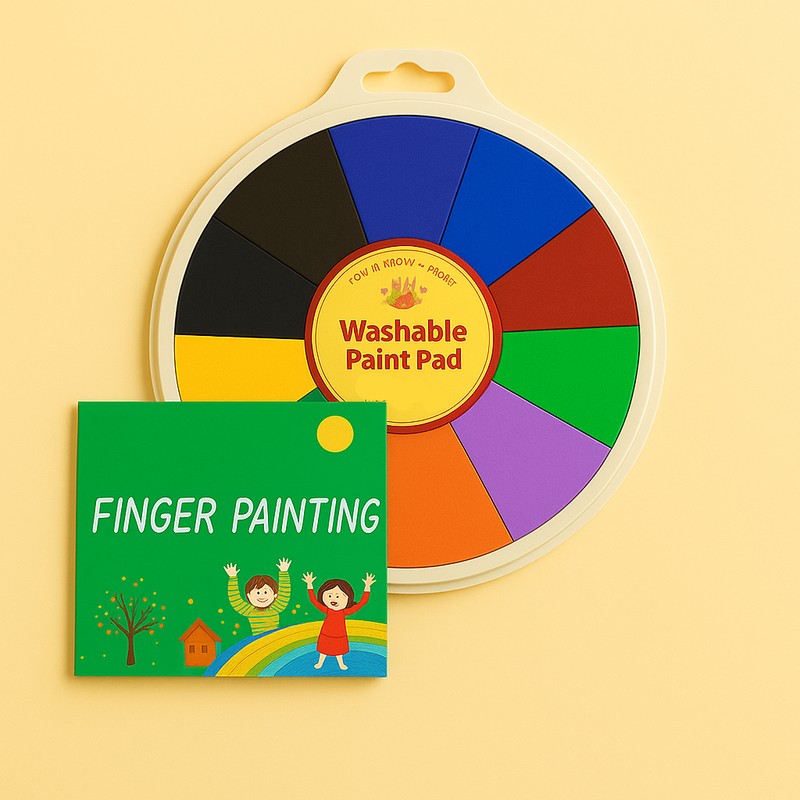 Children's Washable Wheel Set with Finger Painting Book