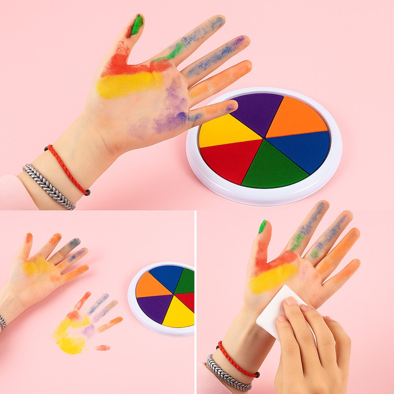 Children's Washable Wheel Set with Finger Painting Book