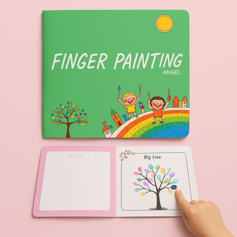 Children's Washable Wheel Set with Finger Painting Book