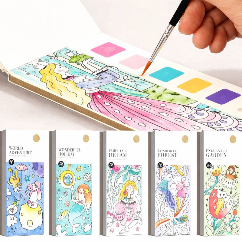Children's Watercolour Painting Book - Mess-Free Water-Activated