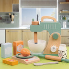 Children's Wooden Baking Play Set - Pretend Kitchen Mixer