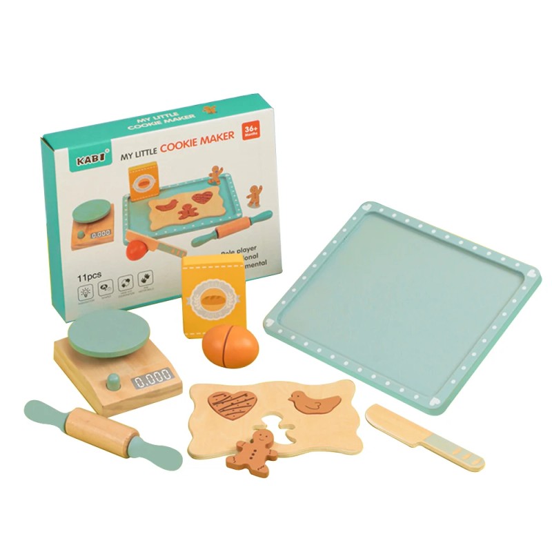 Children's Wooden Baking Play Set - Pretend Kitchen Mixer