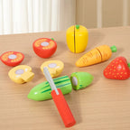 Children's Wooden Cutting Food Toy Set - Pretend Play Kitchen Set
