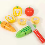 Children's Wooden Cutting Food Toy Set - Pretend Play Kitchen Set